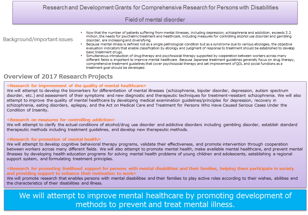 Research and Development Grants for Comprehensive Research for Persons with Disabilities1