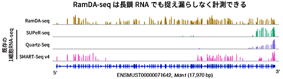 図4 長鎖RNAにおけるRNA計測の比較