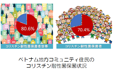 ベトナム地方コミュニティ住民のコリスチン耐性菌保菌状況