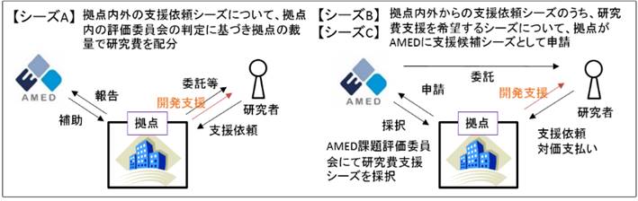 フェーズに応じた戦略シーズ開発の概要図（詳細は下記に記載）