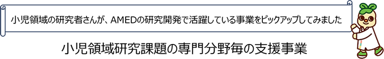 小児領域研究課題の専門分野毎の支援事業